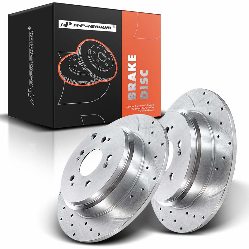 Rear Drilled Brake Rotors for Honda Pilot 2009-2015 Odyssey 11-17 Acura MDX ZDX