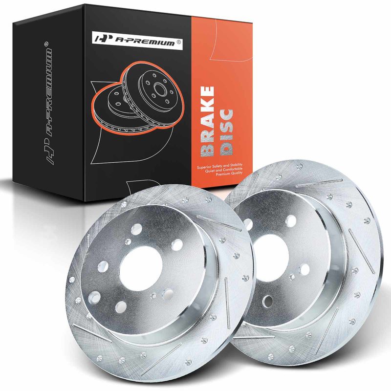 Rear Drilled Brake Rotors for Toyota RAV4 2006-2018 Lexus HS250h 2010-2012