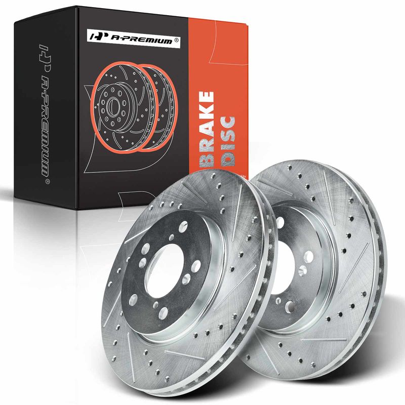 Front Drilled Brake Rotors for Honda Odyssey 2005-2010 V6 3.5L