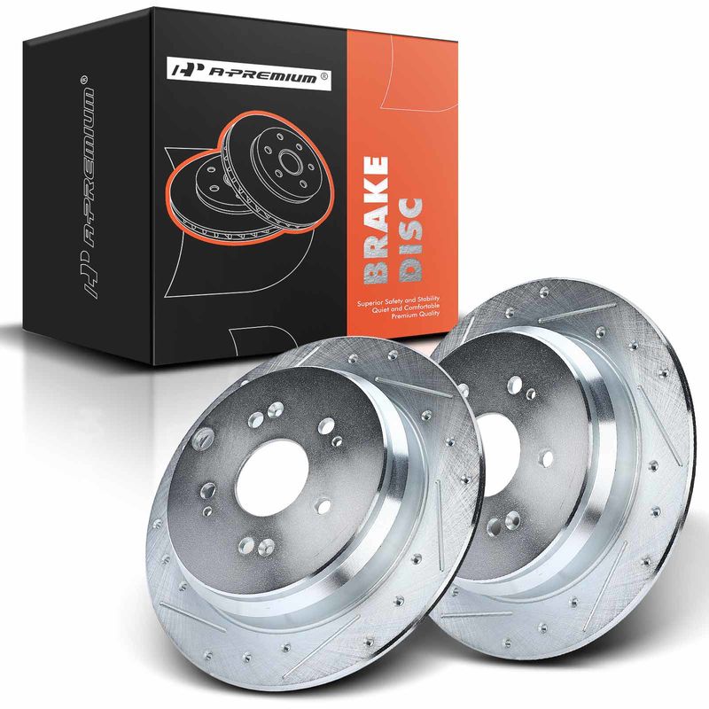 Rear Drilled Brake Rotors for Honda CR-V 2005-2016 Acura RDX 2007-2018