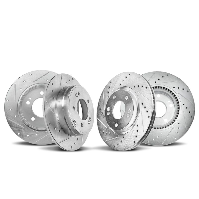 Front & Rear Drilled Brake Rotors for Hyundai Sonata 06-16 Kia Optima 11-15