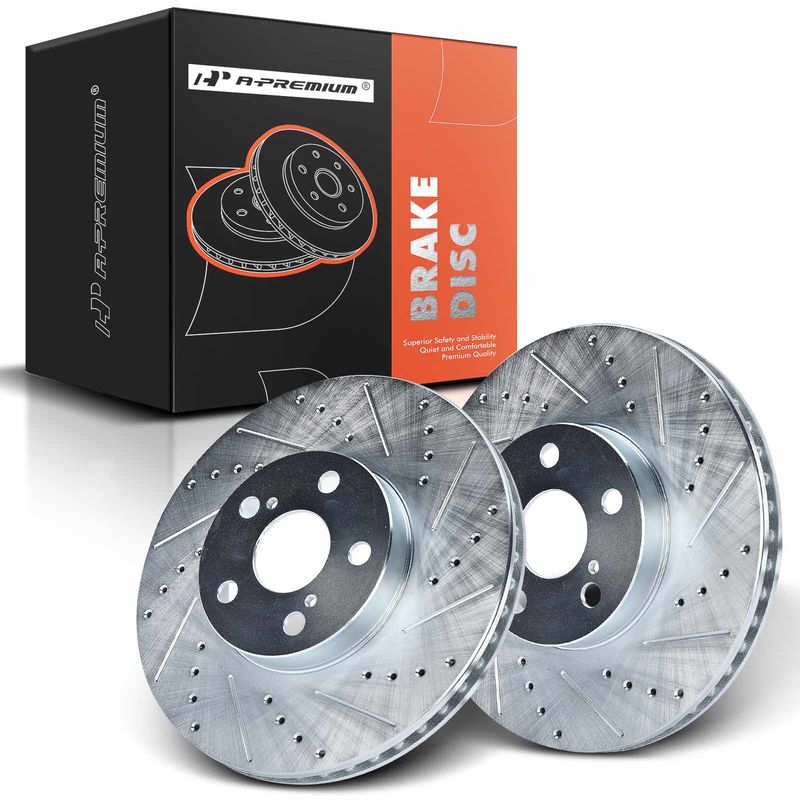Front Drilled Brake Rotors for Toyota Corolla Matrix 2003-2008 Pontiac Scion tC