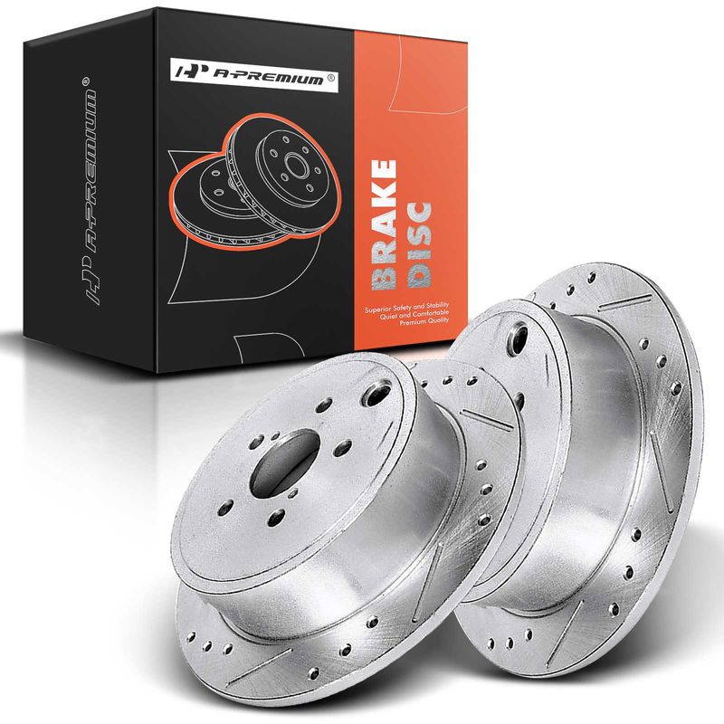 Rear Drilled Brake Rotors for Subaru Outback 10-14 Legacy 10-13 BRZ Toyota 86