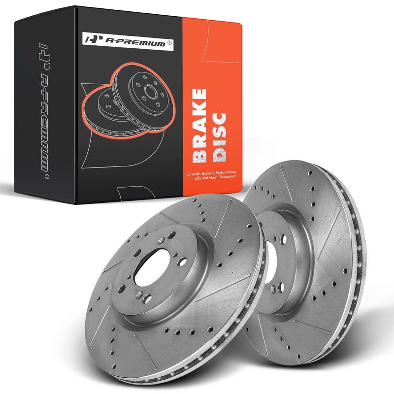 Front Drilled Brake Rotors for Honda Pilot 2009-2015 Acura MDX ZDX RLX