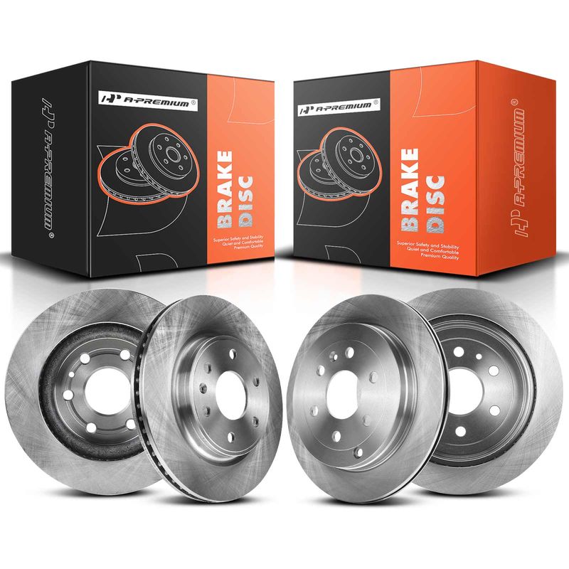 Front & Rear Disc Brake Rotors for Chevrolet Traverse 09-17 GMC Saturn Buick