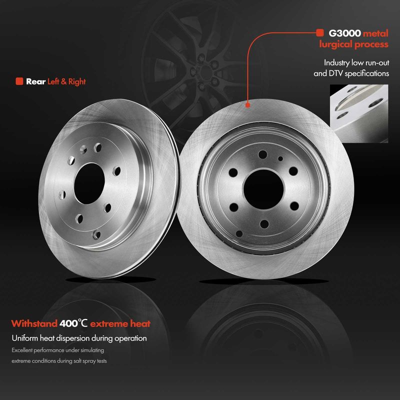 Front & Rear Disc Brake Rotors for Chevrolet Traverse 09-17 GMC Saturn Buick