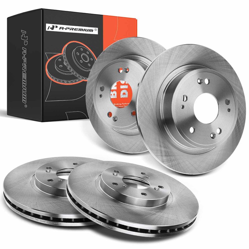 Front & Rear Disc Brake Rotors for Honda Accord 2006-2012 Acura TSX 2009-2014