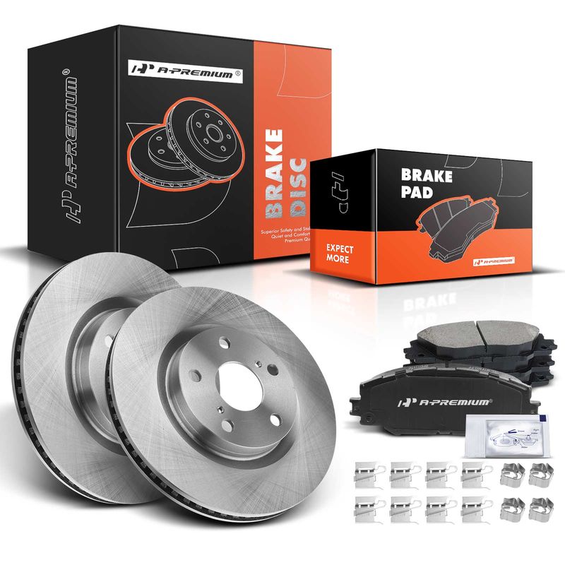 Front Disc Brake Rotors & Ceramic Brake Pads for Toyota RAV4 06-18 Scion Pontiac