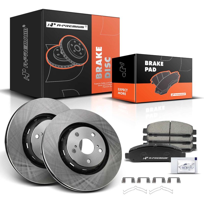 Front Disc Brake Rotors & Ceramic Brake Pads for Toyota Venza 09-16 2.7L 3.5L