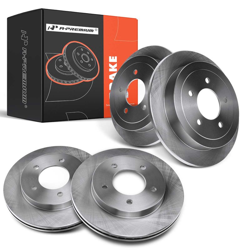 Front & Rear Disc Brake Rotors for Ford F-150 2000-2004 4WD 5 Lug
