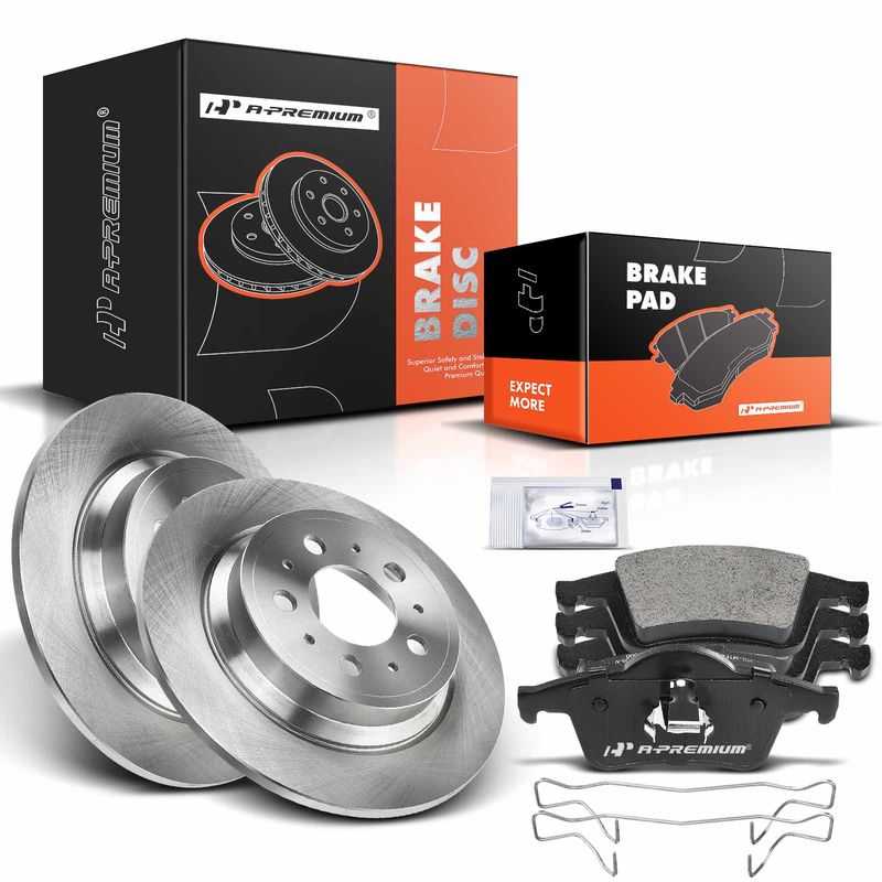 Rear Disc Brake Rotors & Ceramic Brake Pads for Volvo XC70 2003-2007 S60 S80 V70