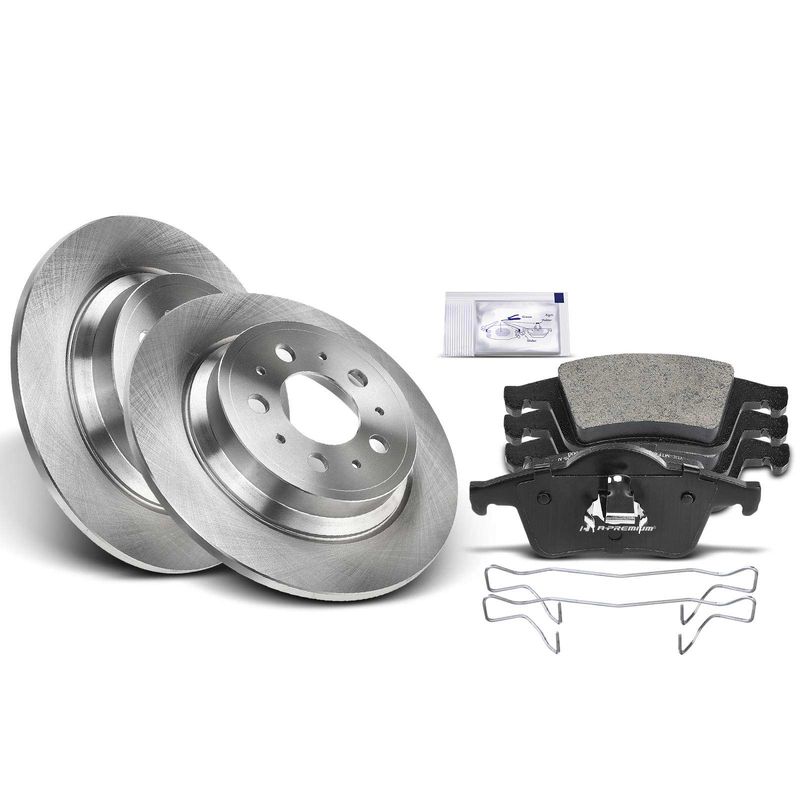 Rear Disc Brake Rotors & Ceramic Brake Pads for Volvo XC70 2003-2007 S60 S80 V70