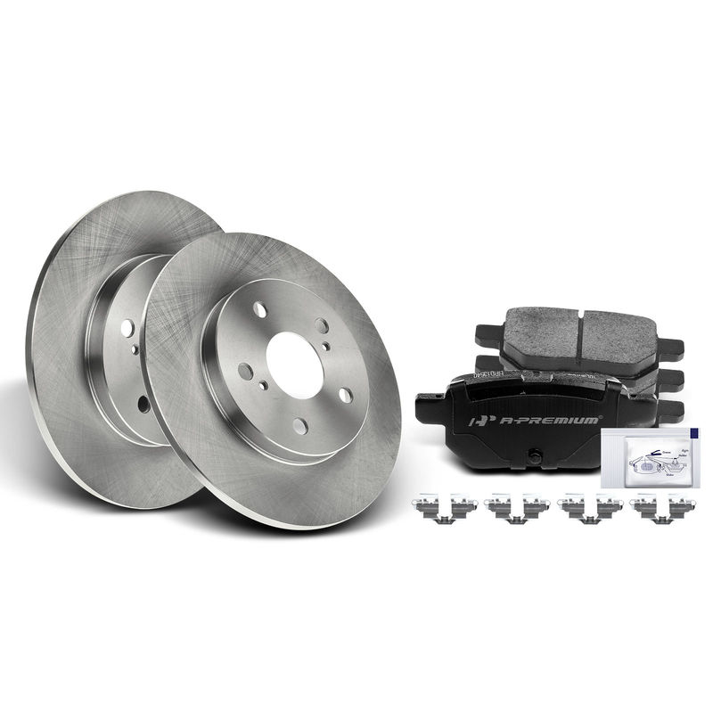 Rear Disc Brake Rotors & Ceramic Brake Pads for Toyota Matrix Pontiac Vibe Scion