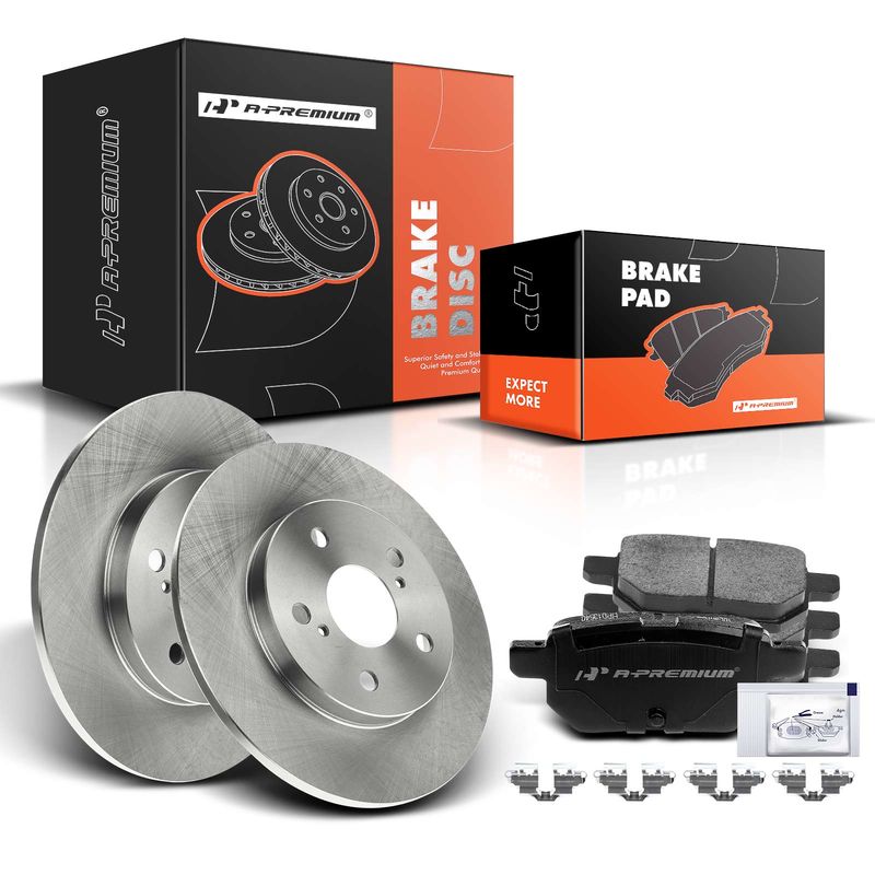 Rear Disc Brake Rotors & Ceramic Brake Pads for Toyota Matrix Pontiac Vibe Scion