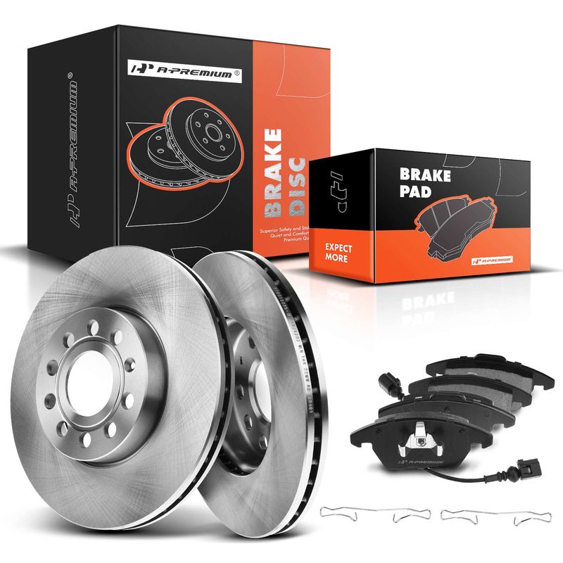 Front Disc Brake Rotors & Ceramic Brake Pads for Volkswagen Rabbit Golf Audi