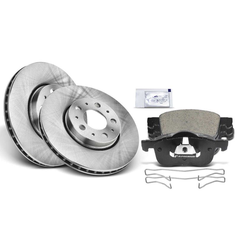 Front Disc Brake Rotors & Ceramic Brake Pads for Volvo S60 01-09 S80 V70 XC70