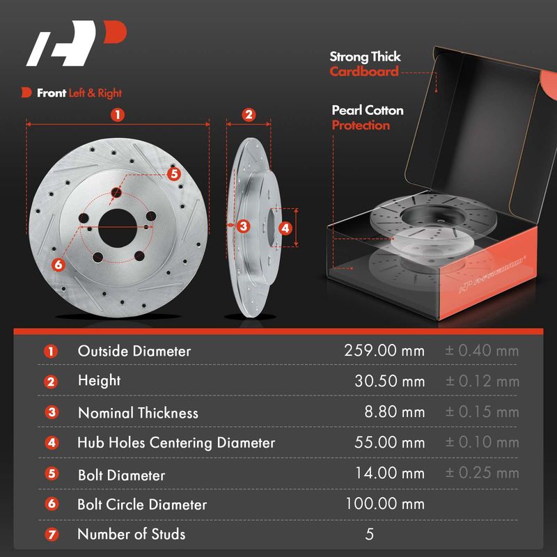 Rear Drilled Rotors & Ceramic Brake Pads for Toyota Corolla Matrix Lexus Pontiac