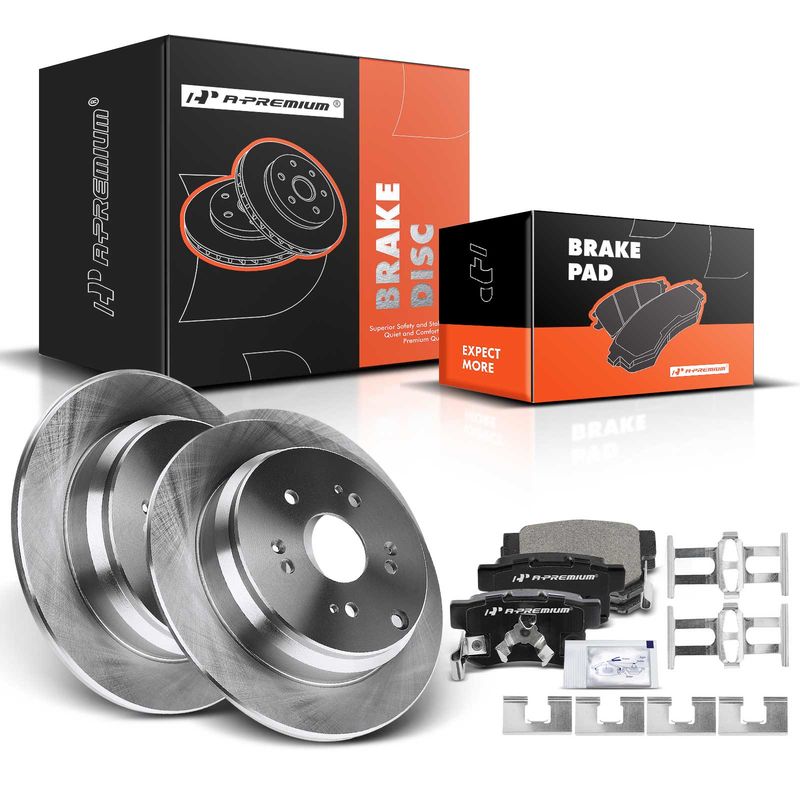 Rear Drilled Rotors & Ceramic Brake Pads for Honda CR-V 05-16 Acura RDX 10-18