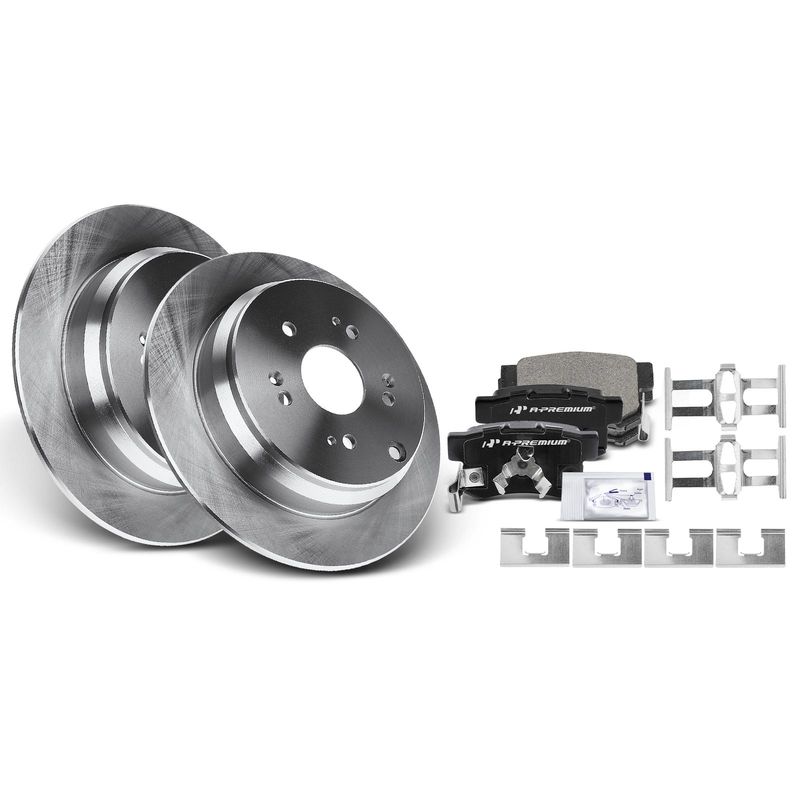 Rear Drilled Rotors & Ceramic Brake Pads for Honda CR-V 05-16 Acura RDX 10-18