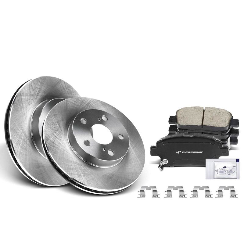 Front Disc Brake Rotors & Ceramic Brake Pads for Toyota Prius 2004-2009