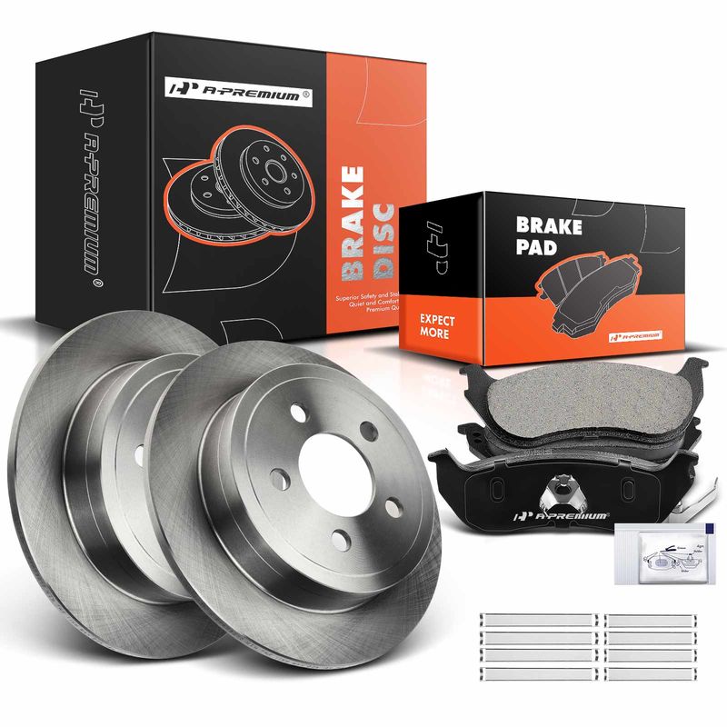 Rear Disc Brake Rotors & Ceramic Brake Pads for Jeep Liberty 2003-2007 Wrangler