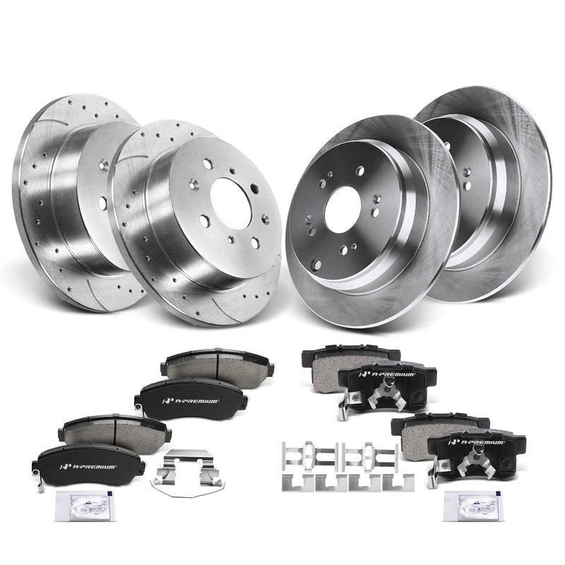 Front & Rear Drilled Rotors & Ceramic Brake Pads for Acura RDX Honda CR-V