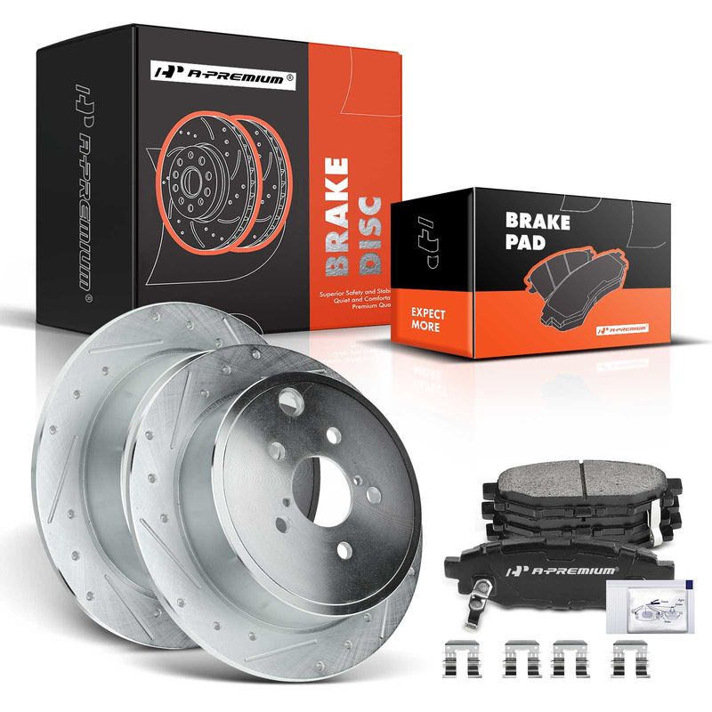 Rear Drilled Rotors & Ceramic Brake Pads for Subaru Impreza Legacy Forester