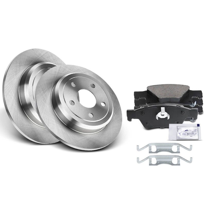 Rear Disc Brake Rotors & Ceramic Brake Pads for Jeep Grand Cherokee 07-11 330mm