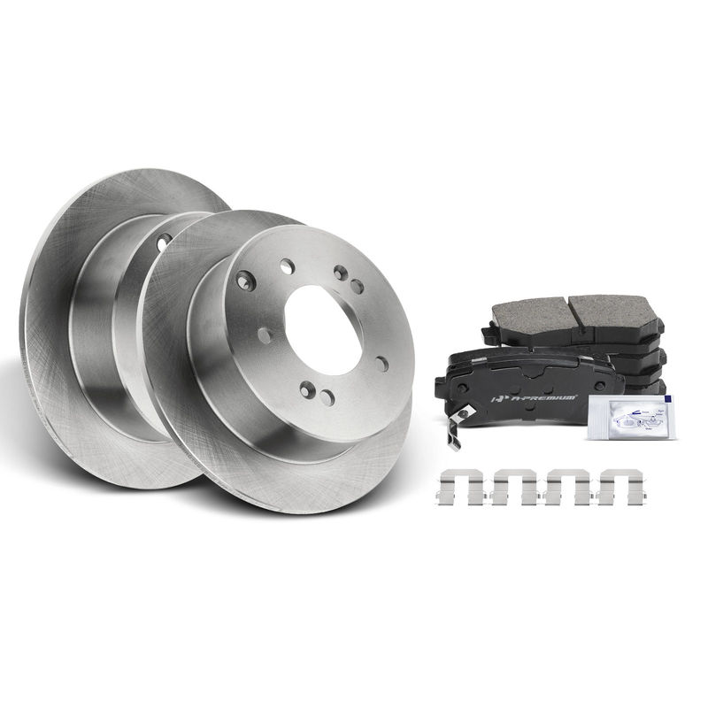 Rear Disc Brake Rotors & Ceramic Brake Pads for Kia Forte Forte Koup 2010-2013