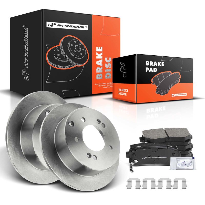 Rear Disc Brake Rotors & Ceramic Brake Pads for Kia Forte Forte Koup 2010-2013