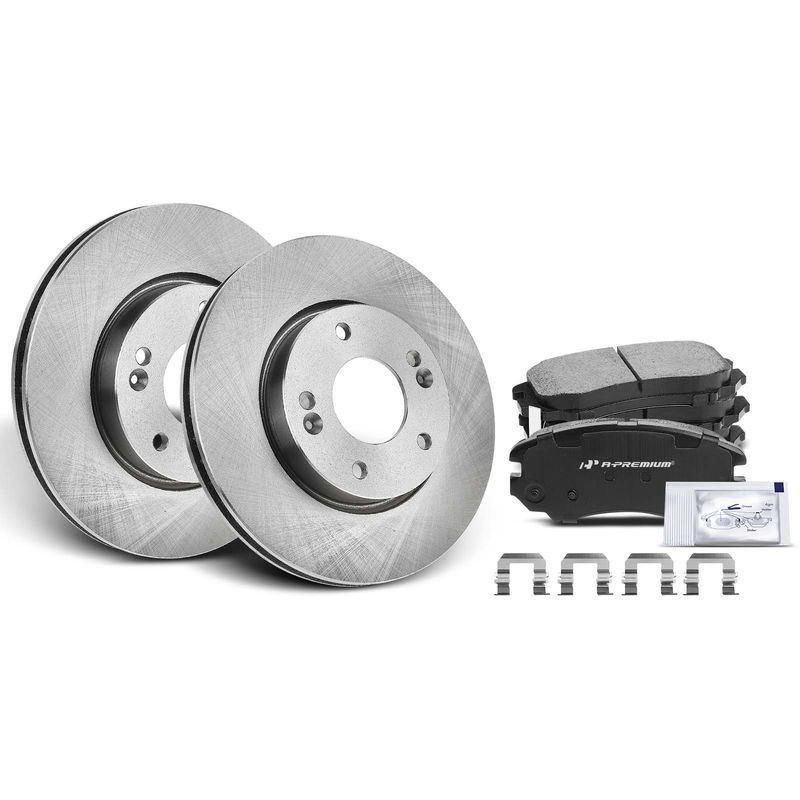 Front Disc Brake Rotors & Ceramic Brake Pads for Kia Soul 10-11 1.6L 2.0L