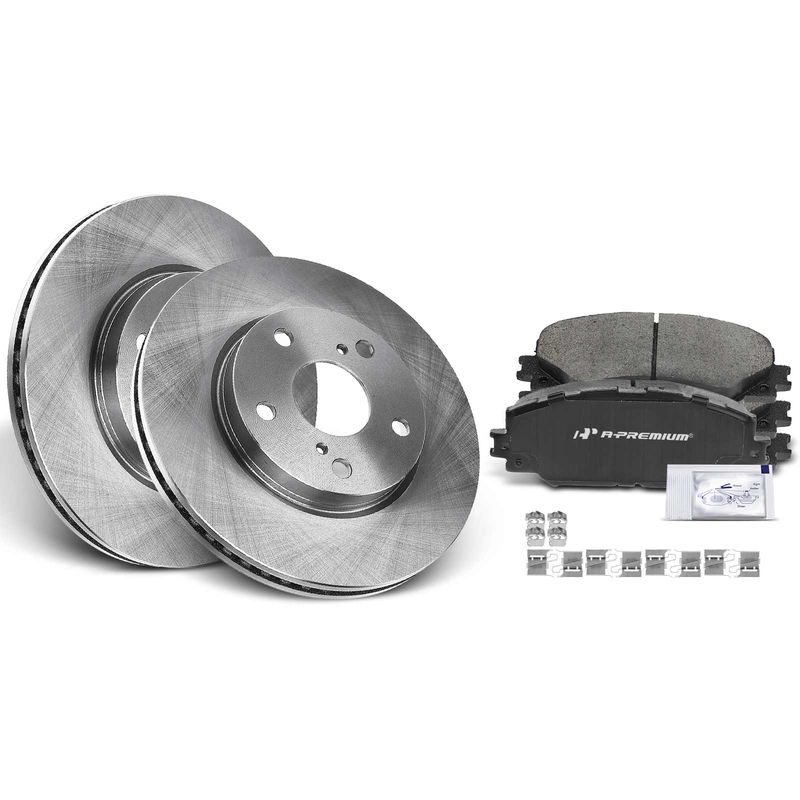 Front Disc Brake Rotors & Ceramic Brake Pads for Lexus HS250h 10-12 Scion Toyota