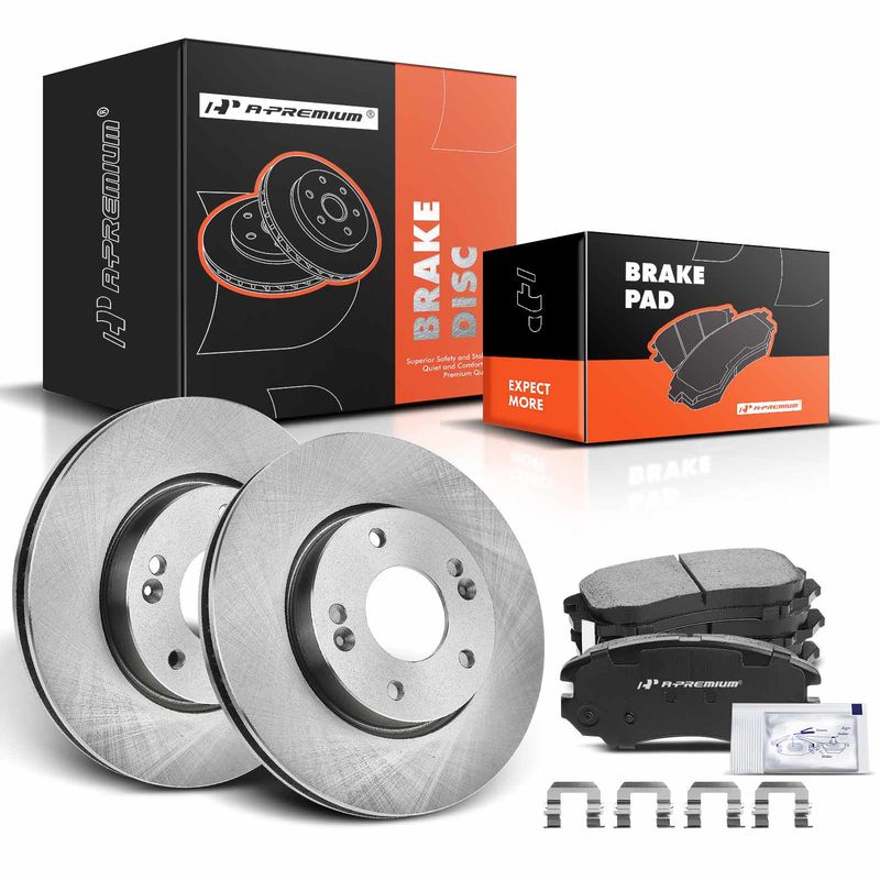 Front Disc Brake Rotors & Ceramic Brake Pads for Kia Soul 10-11 1.6L 2.0L