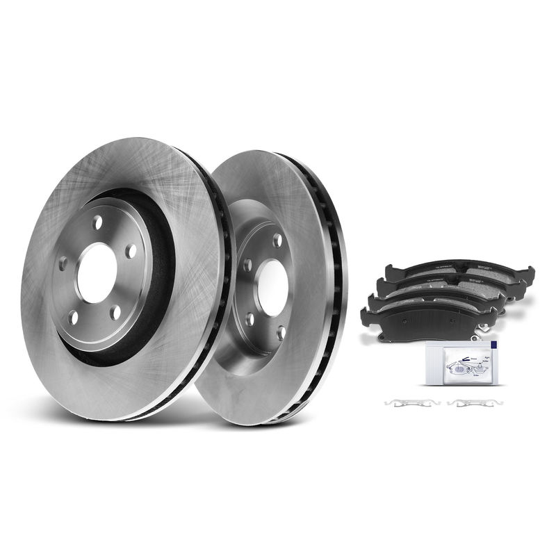 Front Disc Brake Rotors & Ceramic Brake Pads for Jeep Grand Cherokee Dodge