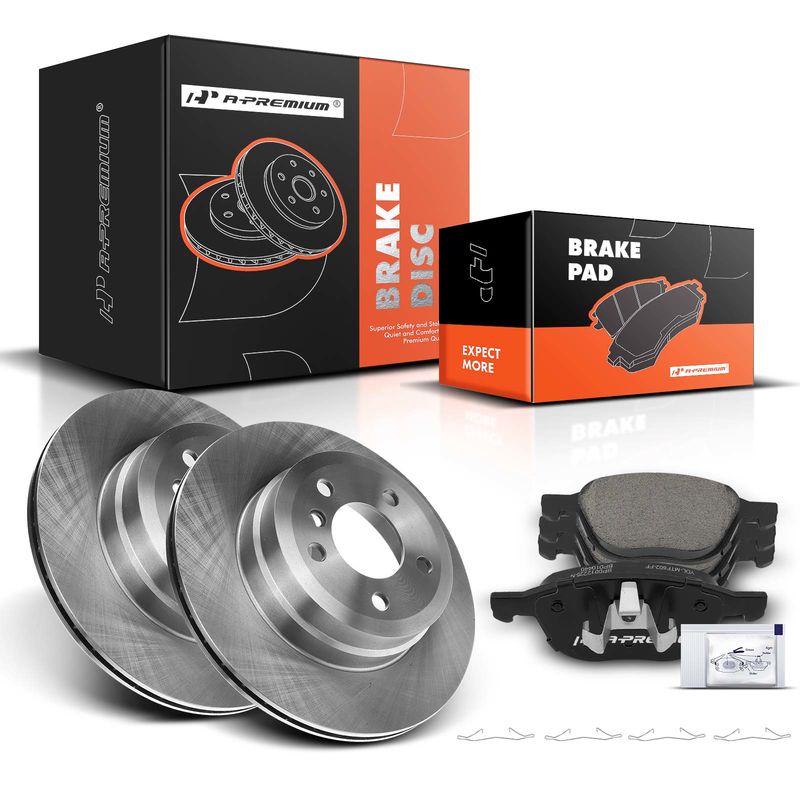 Front Disc Brake Rotors & Ceramic Brake Pads for Mazda 3 2004-2013 5 2006-2012
