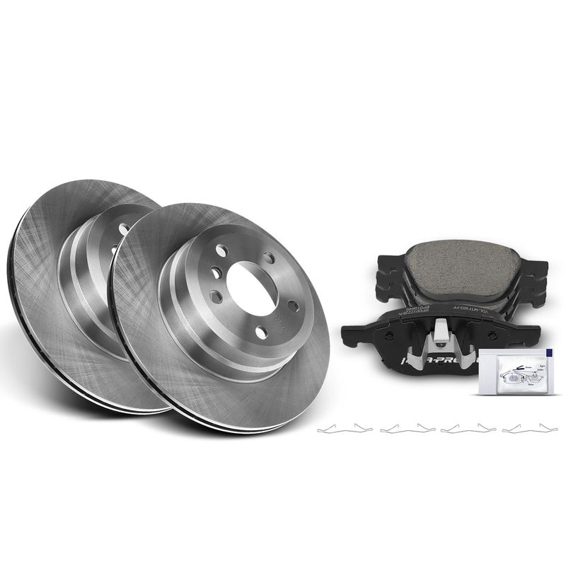 Front Disc Brake Rotors & Ceramic Brake Pads for Mazda 3 2004-2013 5 2006-2012