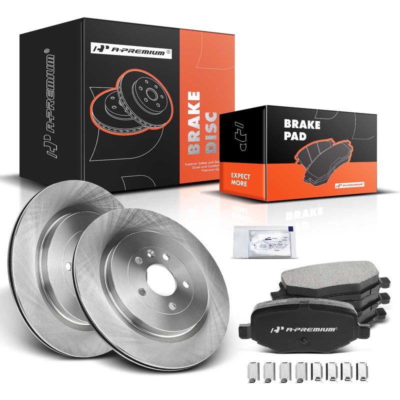 Rear Disc Brake Rotors & Ceramic Brake Pads for Lincoln MKS MKT Ford Explorer