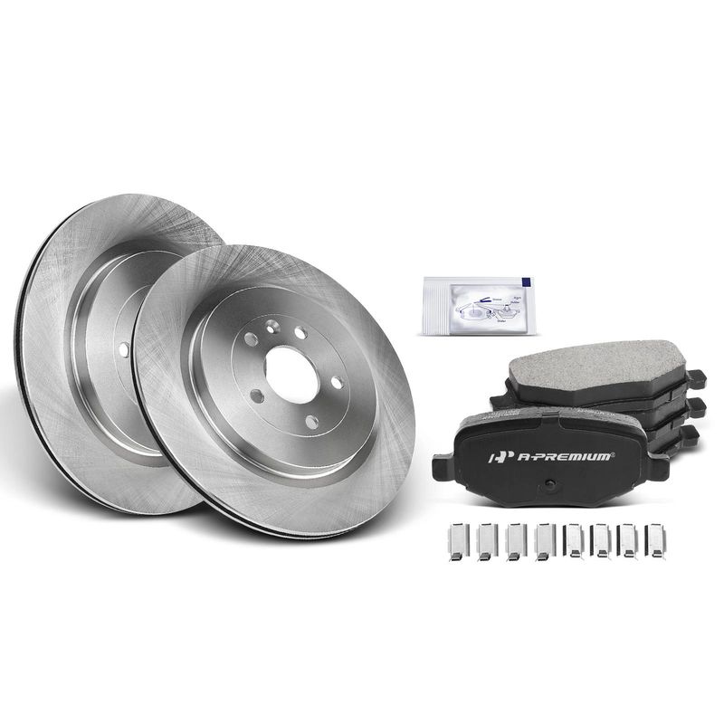 Rear Disc Brake Rotors & Ceramic Brake Pads for Lincoln MKS MKT Ford Explorer