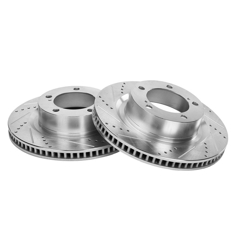 Front Drilled Rotors & Ceramic Brake Pads for Toyota Land Cruiser Tundra Lexus