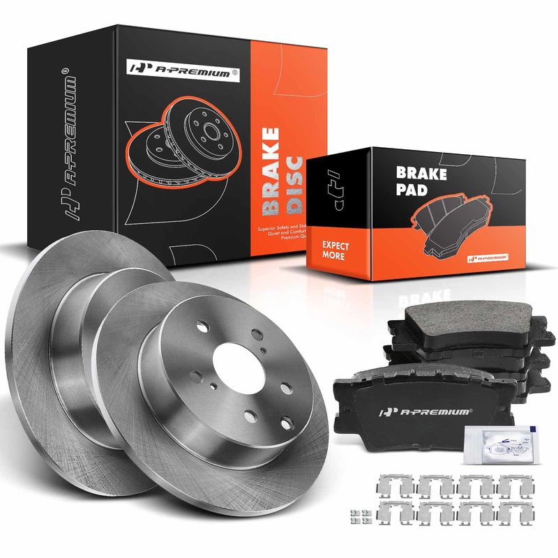 Rear Disc Brake Rotors & Ceramic Brake Pads for Lexus HS250h 10-12 Toyota 06-18