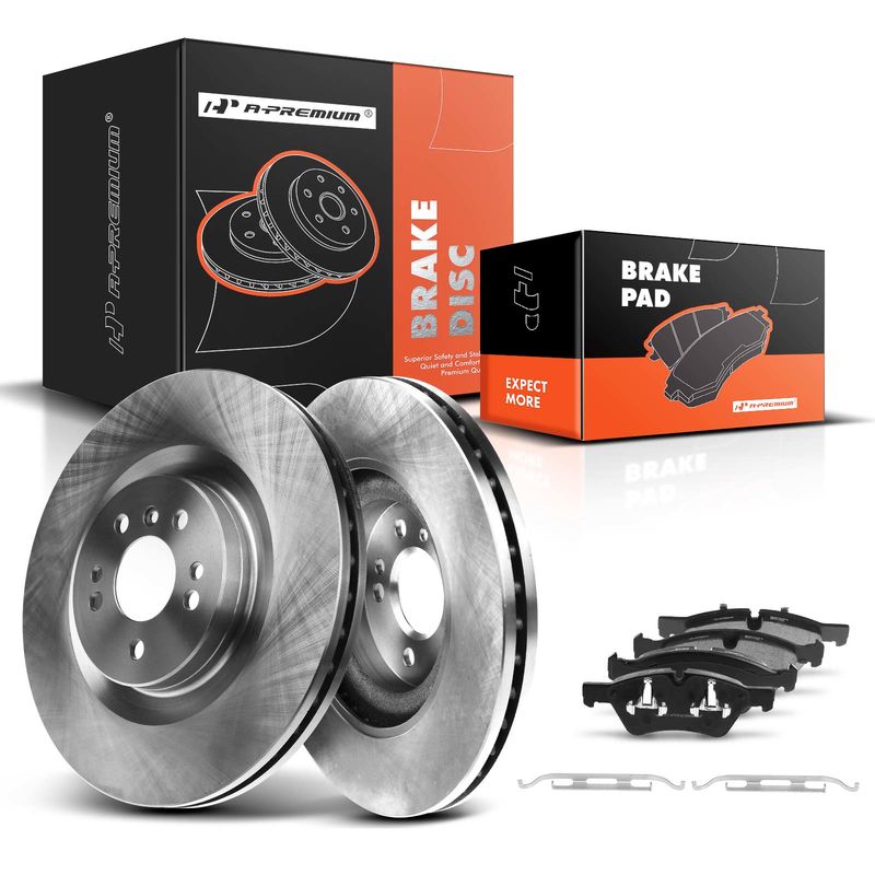 Front Disc Brake Rotors & Ceramic Brake Pads for Mercedes-Benz GL320 2007-2013