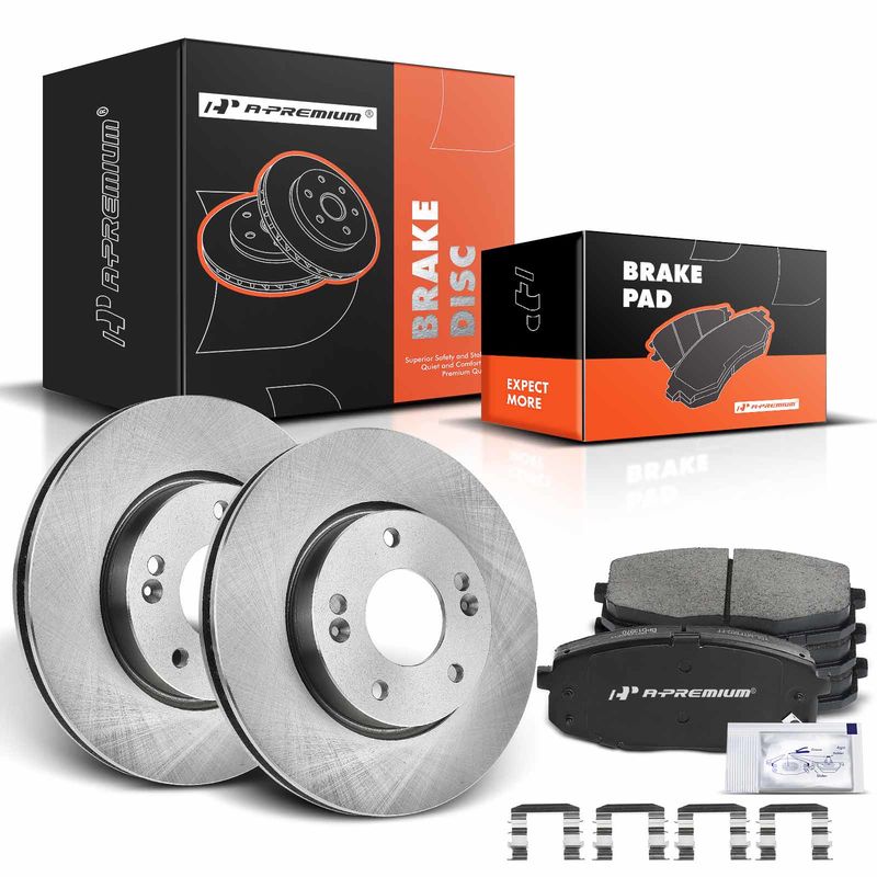 Front Disc Brake Rotors & Ceramic Brake Pads for Kia Forte Forte Koup 10-13 2.0L