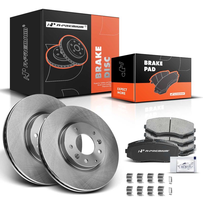 Front Disc Brake Rotors & Ceramic Brake Pads for Mazda CX-7 2007-2012