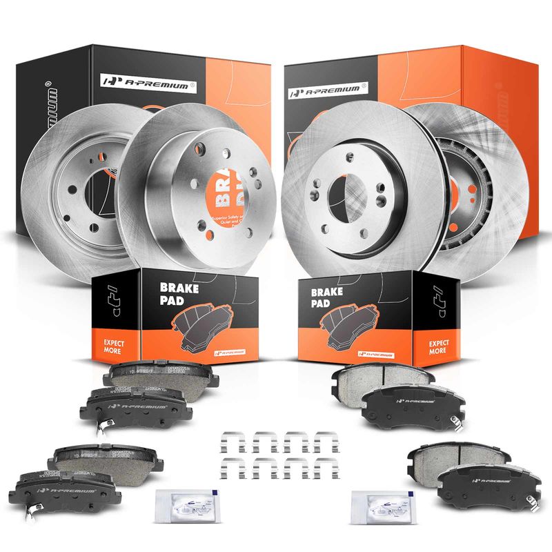 Front & Rear Disc Brake Rotors & Ceramic Brake Pads for Kia Forte 10-13 Forte5