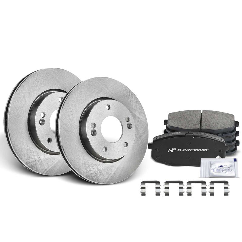 Front Disc Brake Rotors & Ceramic Brake Pads for Kia Forte Forte Koup 10-13 2.0L