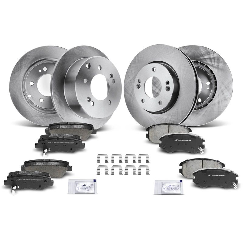 Front & Rear Disc Brake Rotors & Ceramic Brake Pads for Kia Forte 10-13 Forte5