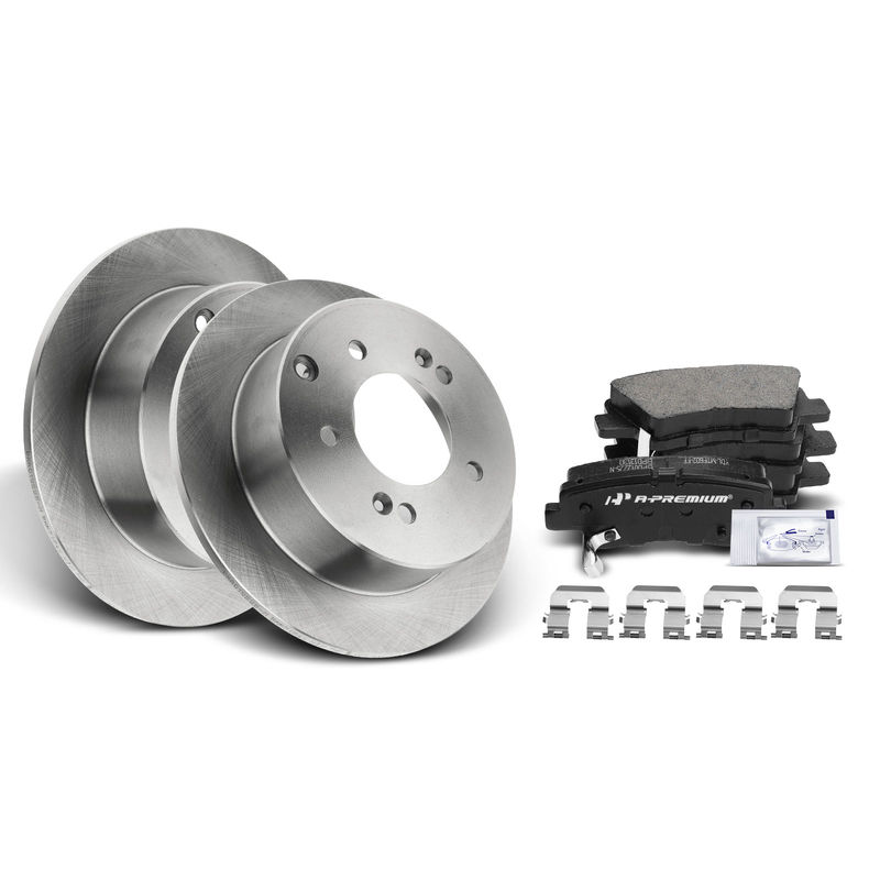 Rear Disc Brake Rotors & Ceramic Brake Pads for Kia Soul 2010-2013 1.6L 2.0L
