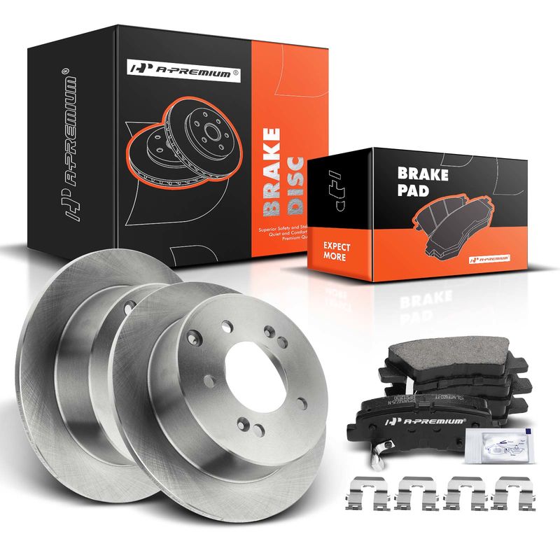 Rear Disc Brake Rotors & Ceramic Brake Pads for Kia Soul 2010-2013 1.6L 2.0L