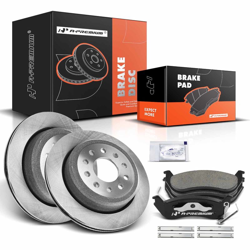 Rear Disc Brake Rotors & Ceramic Brake Pads for Lincoln Town Car 2003-2011 316mm