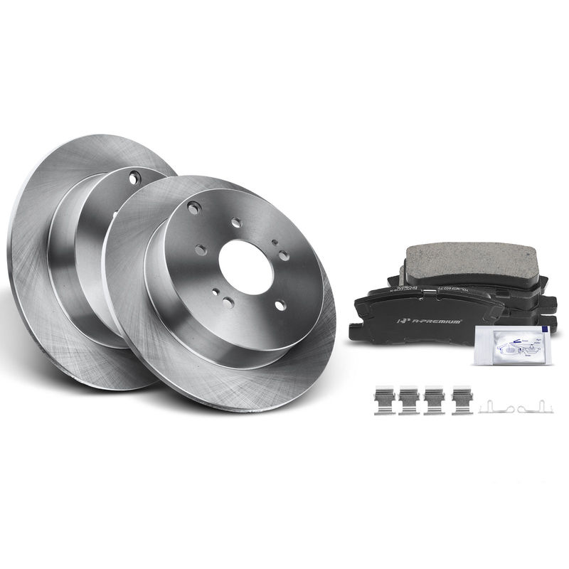 Rear Disc Brake Rotors & Ceramic Brake Pads for Mitsubishi Endeavor 04-08 10-11
